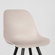 LABEL51 Eetkamerstoelen Monza - Zand - PP - Zwart Metalen Frame