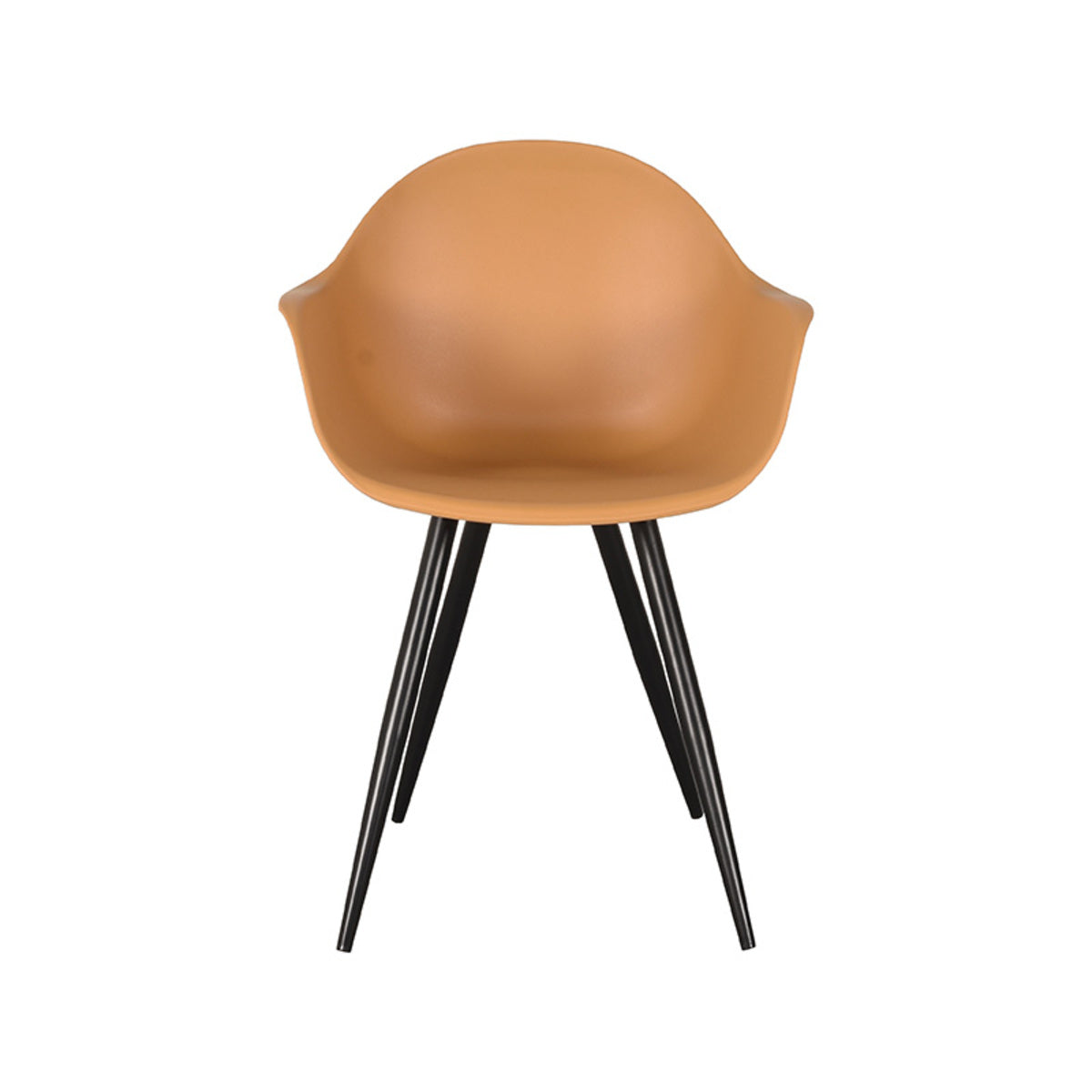 LABEL51 Eetkamerstoelen Luca - Oker - PP - Zwart Metalen Frame