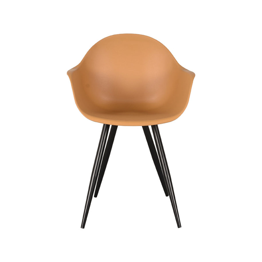 LABEL51 Eetkamerstoelen Luca - Oker - PP - Zwart Metalen Frame