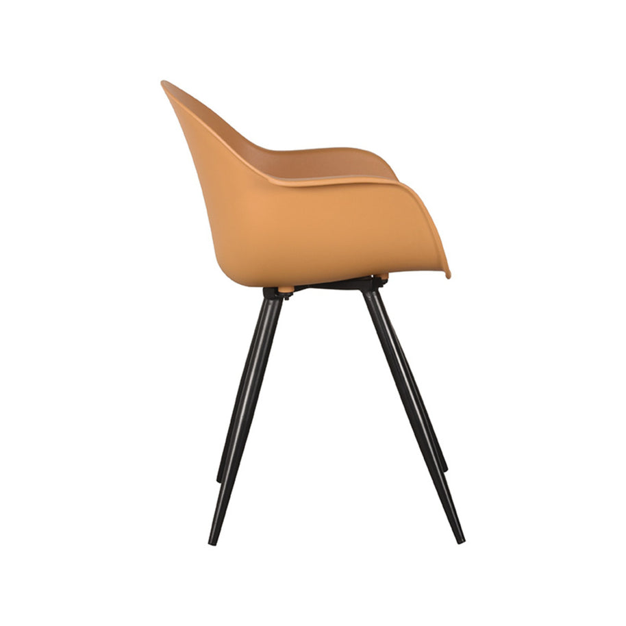 LABEL51 Eetkamerstoelen Luca - Oker - PP - Zwart Metalen Frame
