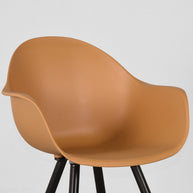 LABEL51 Eetkamerstoelen Luca - Oker - PP - Zwart Metalen Frame