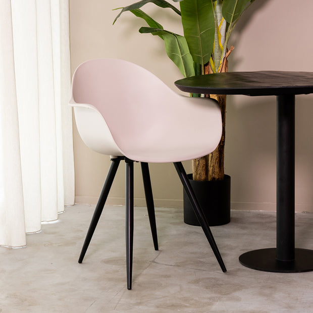 LABEL51 Eetkamerstoelen Luca - Zand - PP - Zwart Metalen Frame