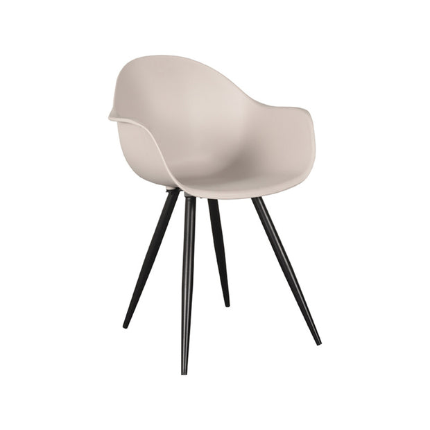LABEL51 Eetkamerstoelen Luca - Zand - PP - Zwart Metalen Frame