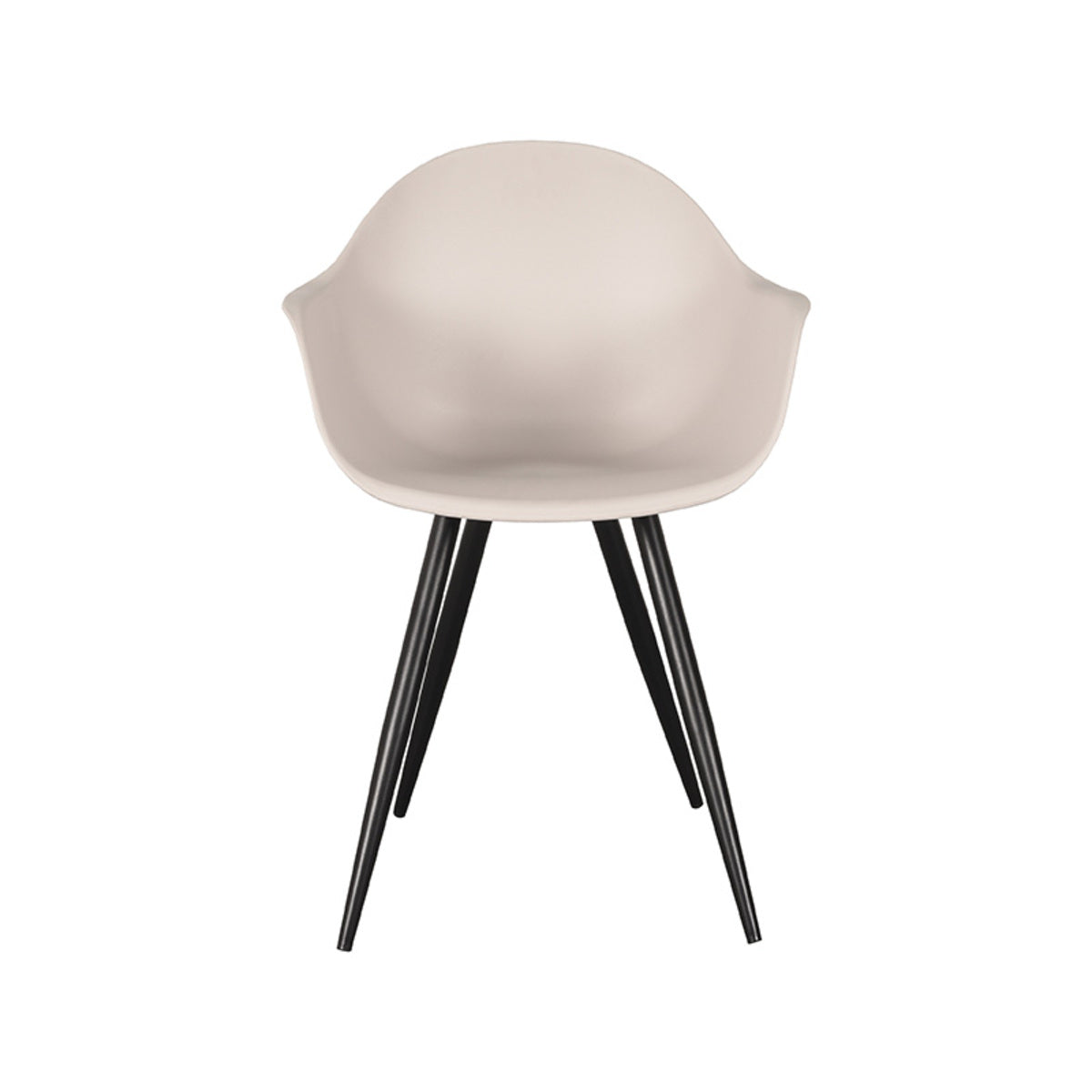 LABEL51 Eetkamerstoelen Luca - Zand - PP - Zwart Metalen Frame