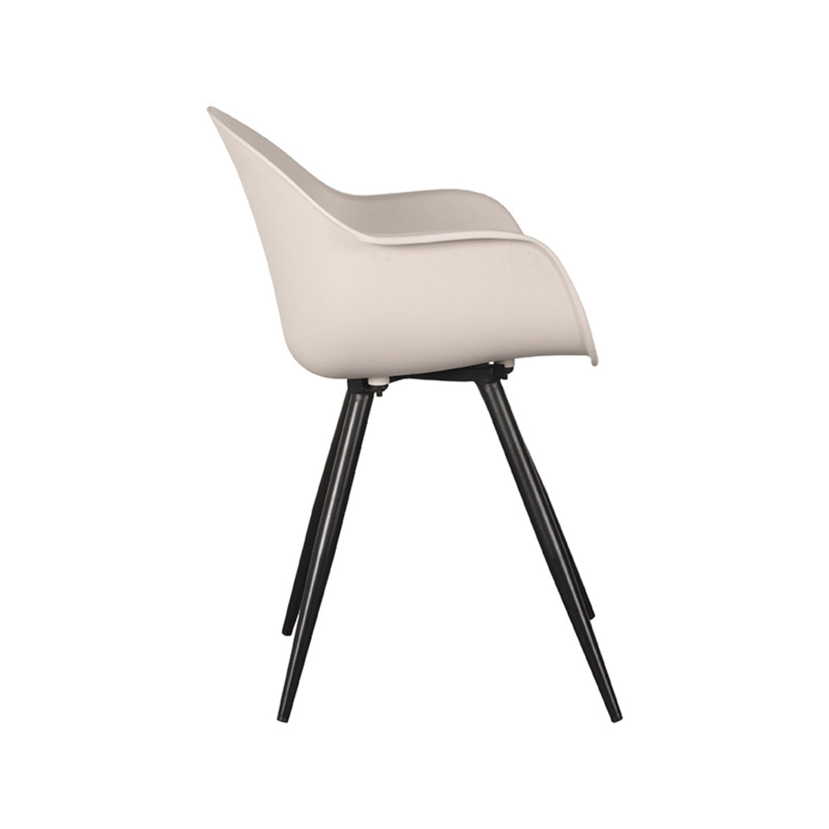 LABEL51 Eetkamerstoelen Luca - Zand - PP - Zwart Metalen Frame