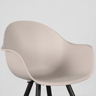 LABEL51 Eetkamerstoelen Luca - Zand - PP - Zwart Metalen Frame