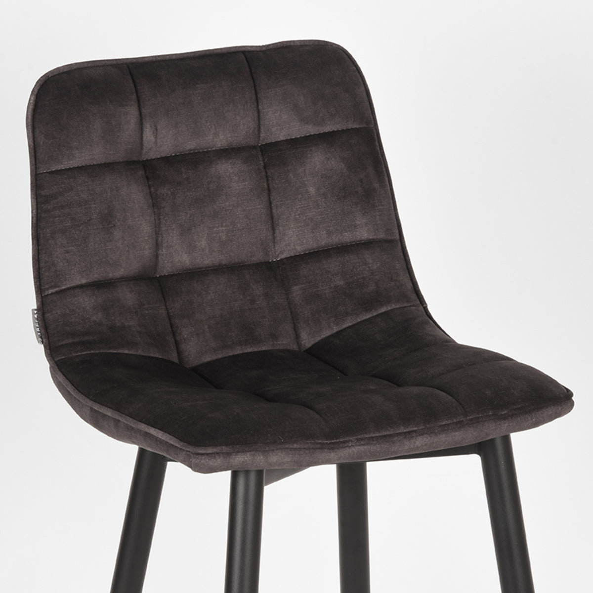 LABEL51 Barkrukken Jelt - Antraciet - Velvet - Hoog