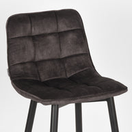 LABEL51 Barkrukken Jelt - Antraciet - Velvet - Hoog