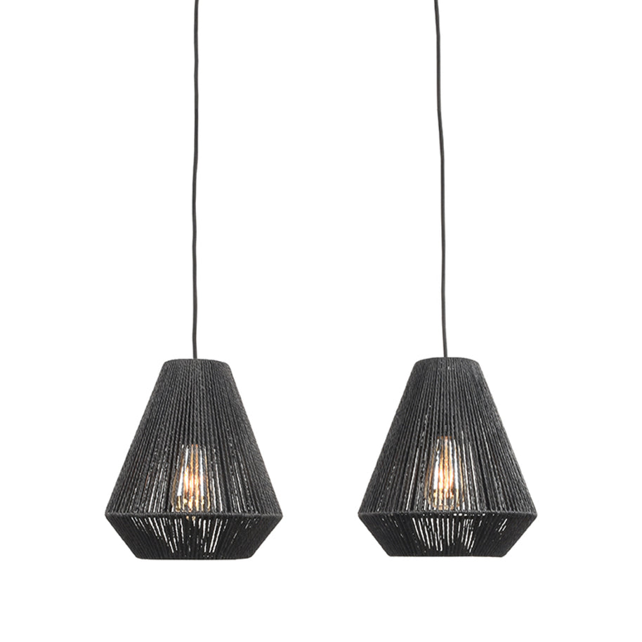 LABEL51 Hanglampen Ibiza - Zwart - Jute - 2-Lichts
