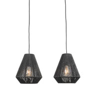LABEL51 Hanglampen Ibiza - Zwart - Jute - 2-Lichts
