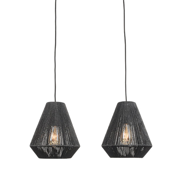 LABEL51 Hanglampen Ibiza - Zwart - Jute - 2-Lichts