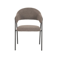 LABEL51 Eetkamerstoelen Lowen - Bruin - Boucle - Zwart Metalen Frame