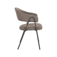 LABEL51 Eetkamerstoelen Lowen - Bruin - Boucle - Zwart Metalen Frame