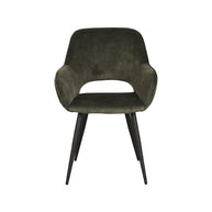 LABEL51 Eetkamerstoelen Fer - Hunter - Velvet - Zwart Metalen Frame