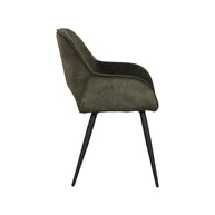 LABEL51 Eetkamerstoelen Fer - Hunter - Velvet - Zwart Metalen Frame