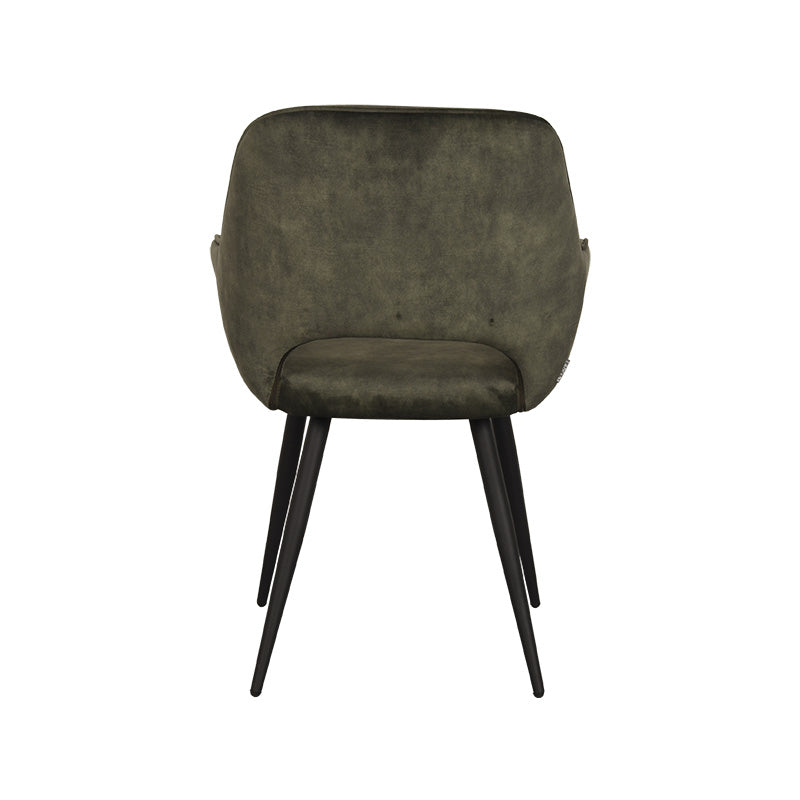 LABEL51 Eetkamerstoelen Fer - Hunter - Velvet - Zwart Metalen Frame