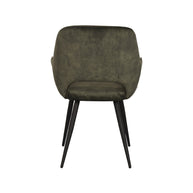 LABEL51 Eetkamerstoelen Fer - Hunter - Velvet - Zwart Metalen Frame
