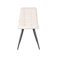 LABEL51 Eetkamerstoelen Jelt - Naturel - Boucle - Zwart Metalen Frame