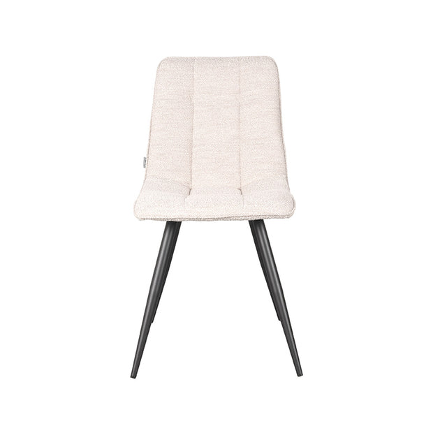 LABEL51 Eetkamerstoelen Jelt - Naturel - Boucle - Zwart Metalen Frame