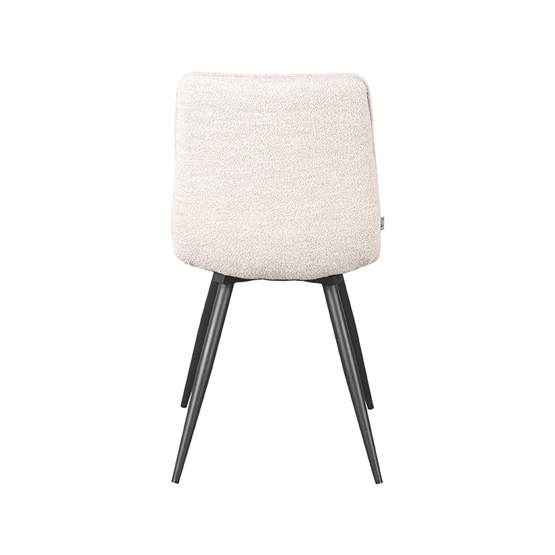 LABEL51 Eetkamerstoelen Jelt - Naturel - Boucle - Zwart Metalen Frame