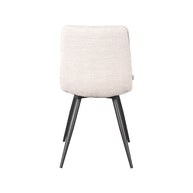 LABEL51 Eetkamerstoelen Jelt - Naturel - Boucle - Zwart Metalen Frame