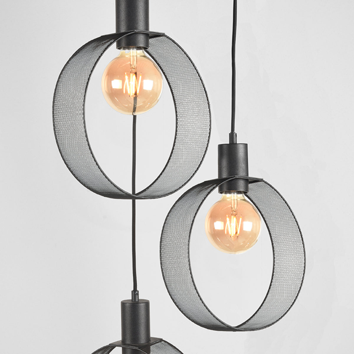 LABEL51 Hanglampen Ronda - Zwart - Metaal - 3-Lichts