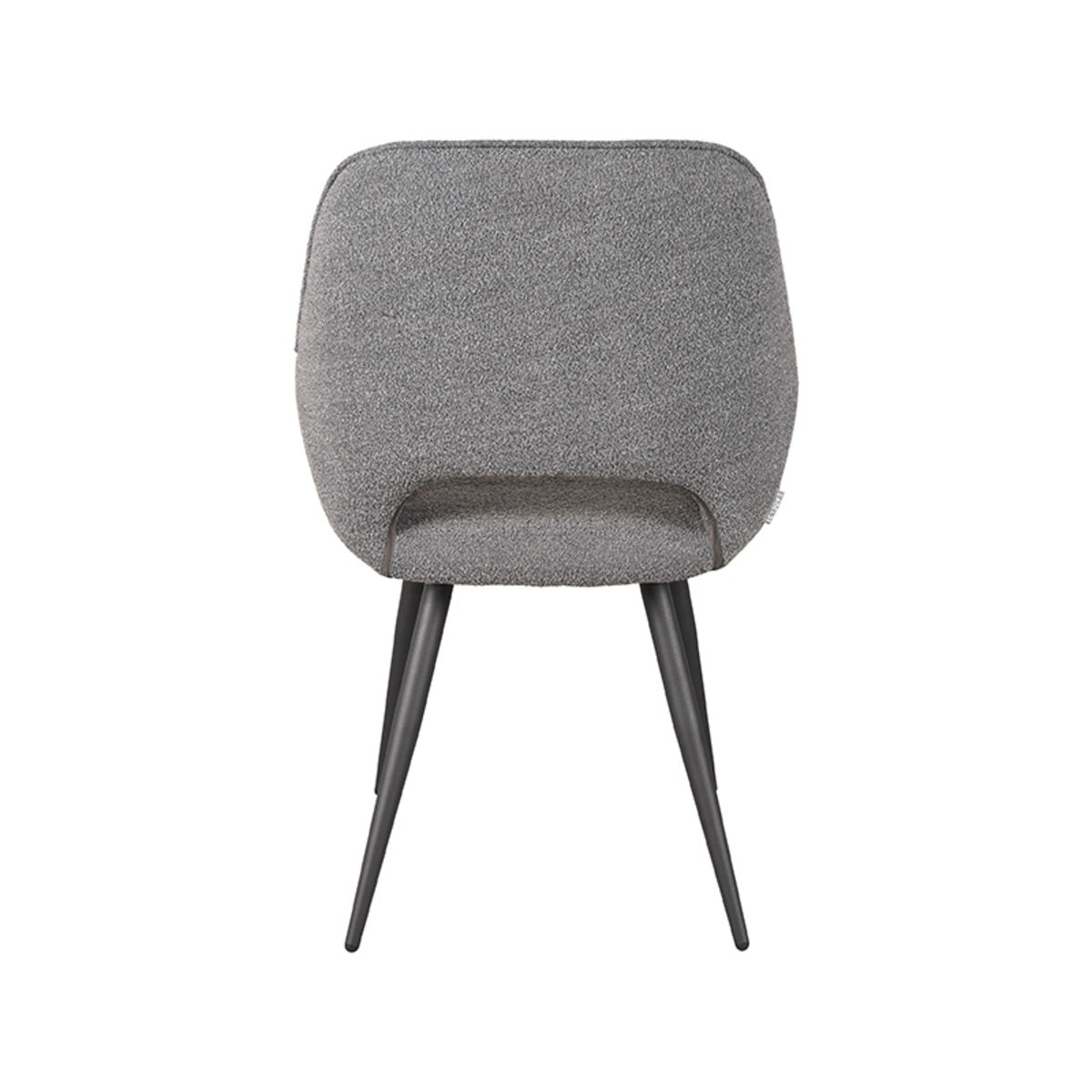 LABEL51 Eetkamerstoelen Fer - Grijs - Boucle - Zwart Metalen Frame
