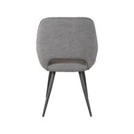 LABEL51 Eetkamerstoelen Fer - Grijs - Boucle - Zwart Metalen Frame