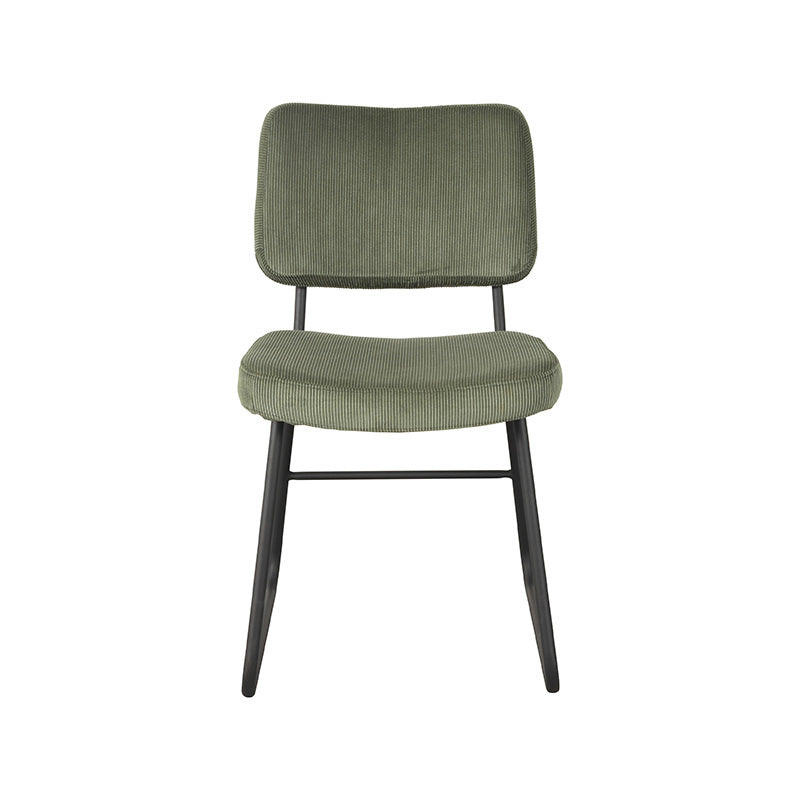LABEL51 Eetkamerstoelen Noah - Forest - Ribcord - Zwart Metalen Frame