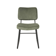 LABEL51 Eetkamerstoelen Noah - Forest - Ribcord - Zwart Metalen Frame