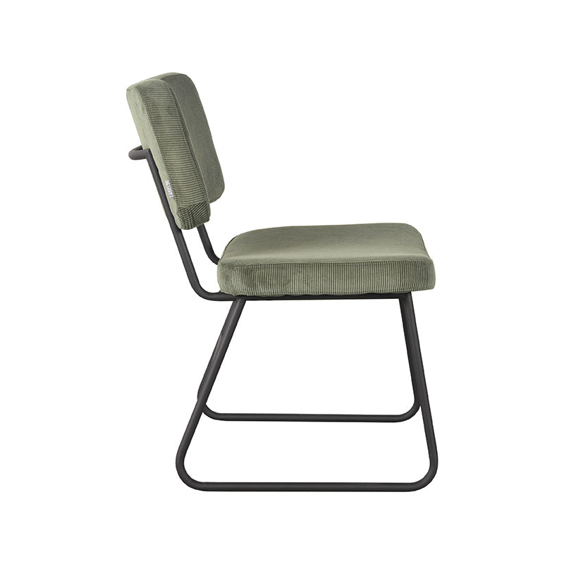 LABEL51 Eetkamerstoelen Noah - Forest - Ribcord - Zwart Metalen Frame