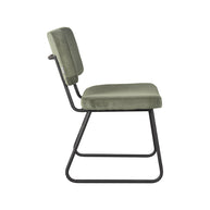 LABEL51 Eetkamerstoelen Noah - Forest - Ribcord - Zwart Metalen Frame