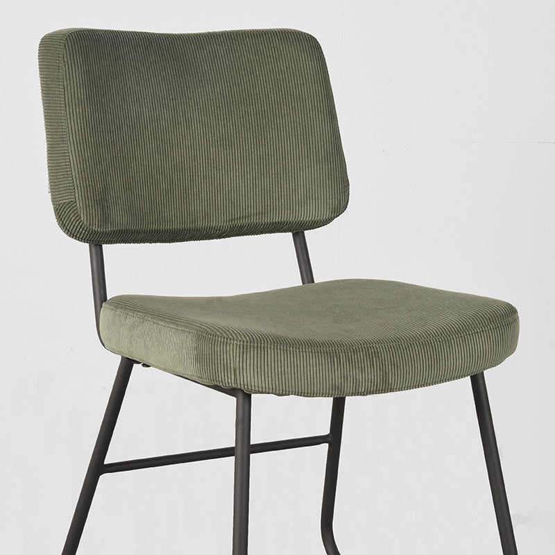 LABEL51 Eetkamerstoelen Noah - Forest - Ribcord - Zwart Metalen Frame
