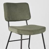 LABEL51 Eetkamerstoelen Noah - Forest - Ribcord - Zwart Metalen Frame
