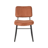 LABEL51 Eetkamerstoelen Noah - Rust - Ribcord - Zwart Metalen Frame