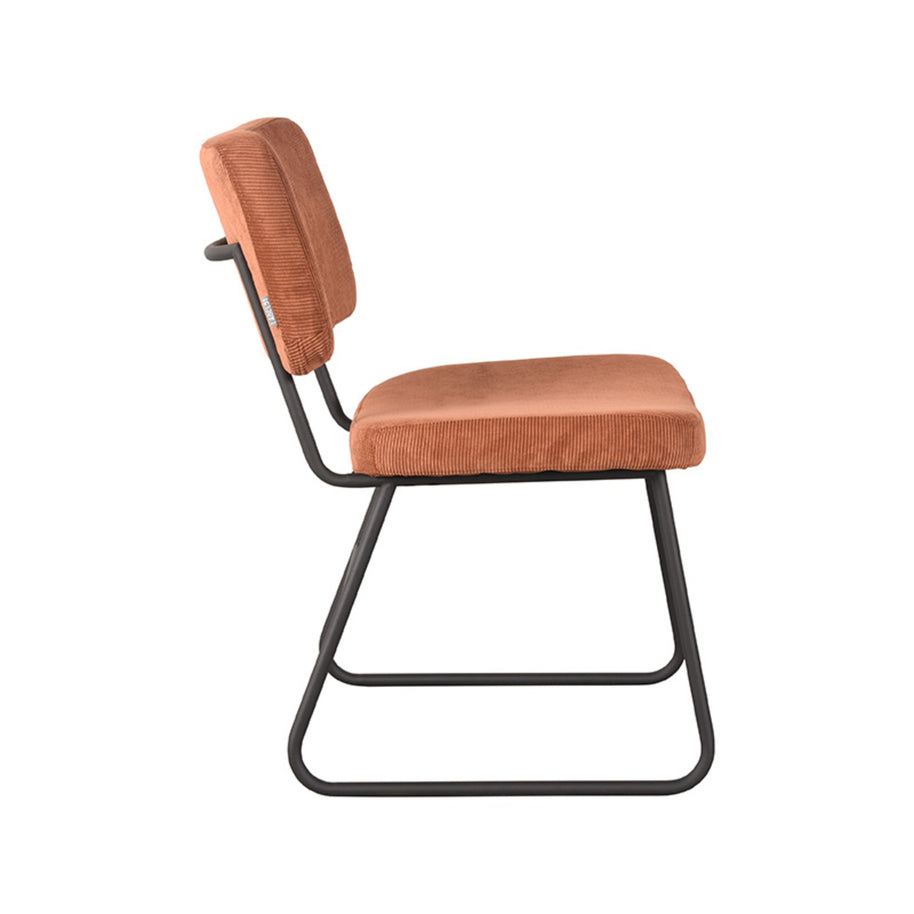 LABEL51 Eetkamerstoelen Noah - Rust - Ribcord - Zwart Metalen Frame