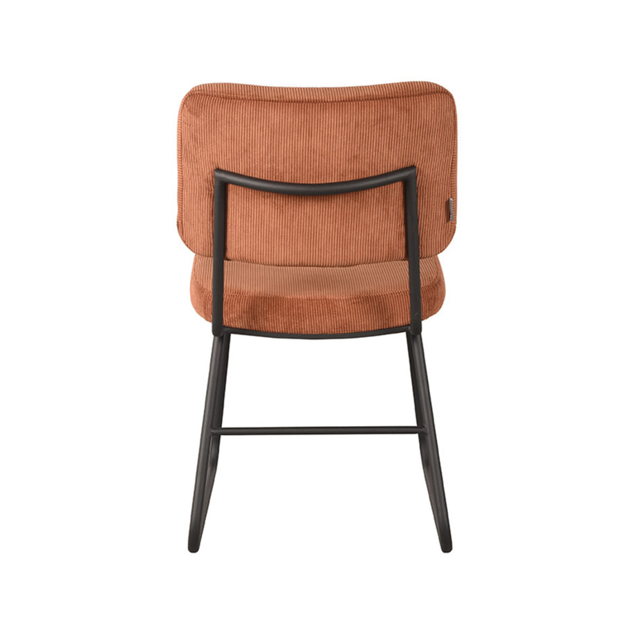 LABEL51 Eetkamerstoelen Noah - Rust - Ribcord - Zwart Metalen Frame