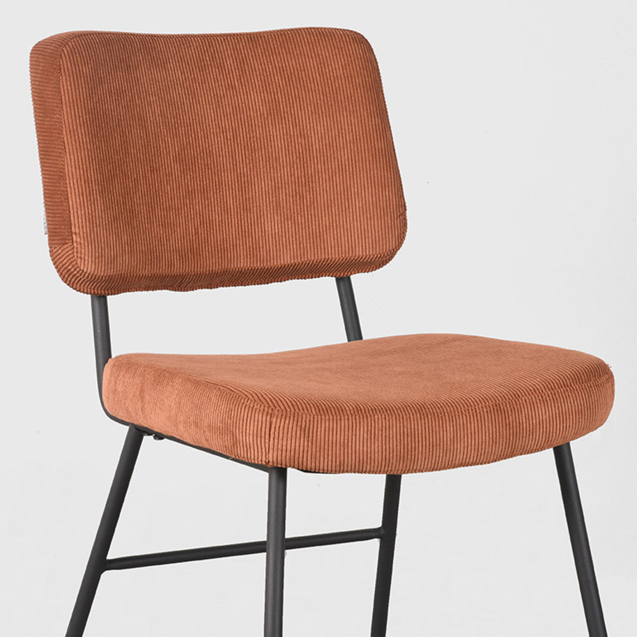 LABEL51 Eetkamerstoelen Noah - Rust - Ribcord - Zwart Metalen Frame