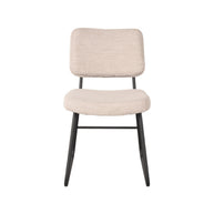 LABEL51 Eetkamerstoelen Noah - Naturel - Boucle - Zwart Metalen Frame