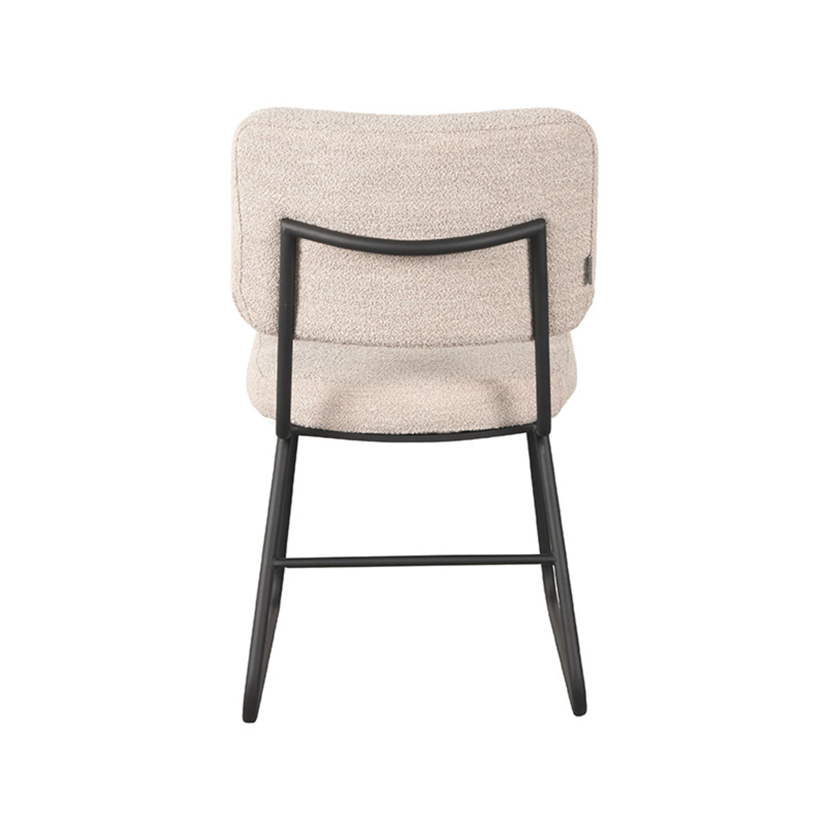 LABEL51 Eetkamerstoelen Noah - Naturel - Boucle - Zwart Metalen Frame