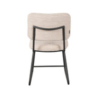 LABEL51 Eetkamerstoelen Noah - Naturel - Boucle - Zwart Metalen Frame