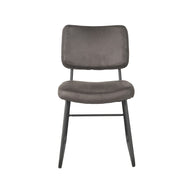 LABEL51 Eetkamerstoelen Noah - Antraciet - Kunstleder - Zwart Metalen Frame