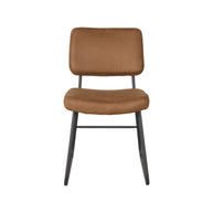 LABEL51 Eetkamerstoelen Noah - Cognac - Kunstleder - Zwart Metalen Frame