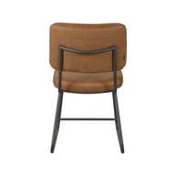 LABEL51 Eetkamerstoelen Noah - Cognac - Kunstleder - Zwart Metalen Frame