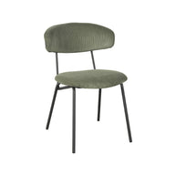 LABEL51 Eetkamerstoelen Zack - Forest - Ribcord - Zwart Metalen Frame