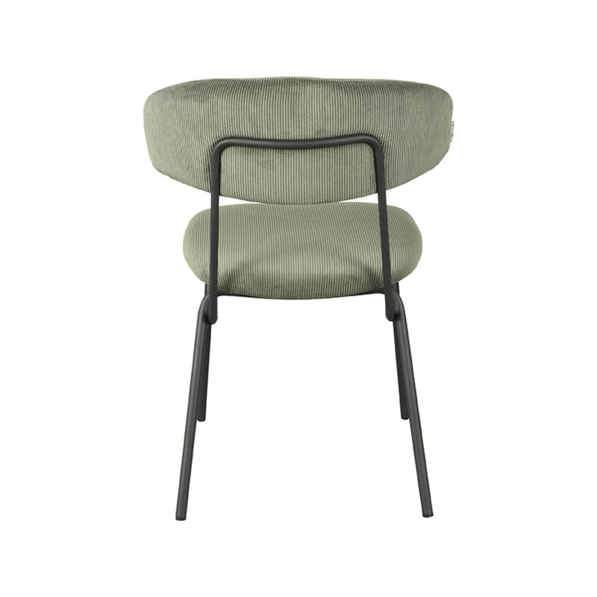 LABEL51 Eetkamerstoelen Zack - Forest - Ribcord - Zwart Metalen Frame