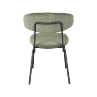 LABEL51 Eetkamerstoelen Zack - Forest - Ribcord - Zwart Metalen Frame