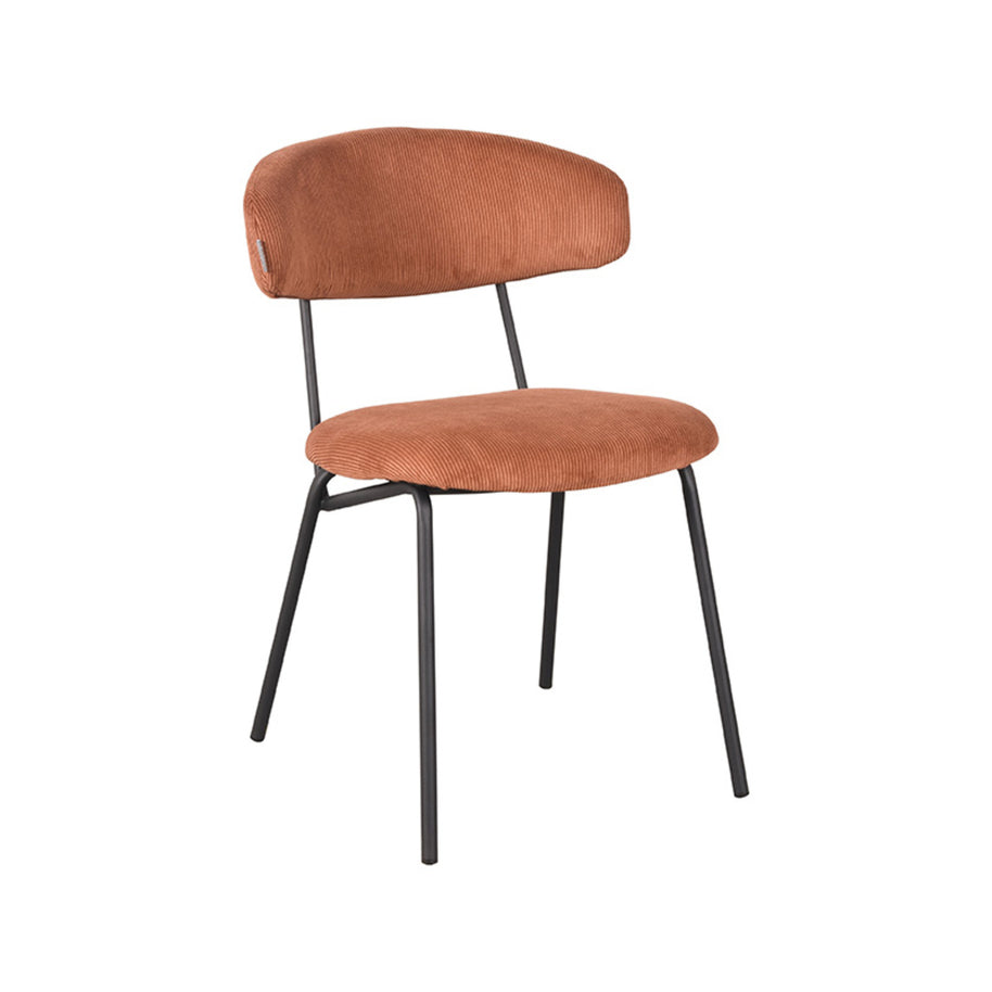LABEL51 Eetkamerstoelen Zack - Rust - Ribcord - Zwart Metalen Frame