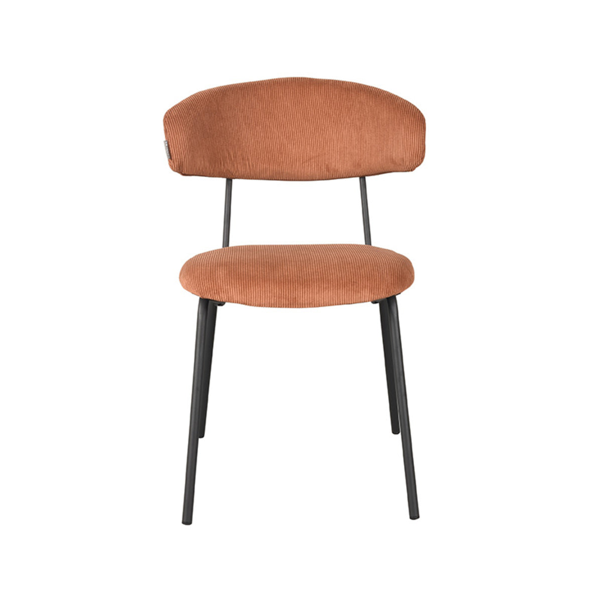 LABEL51 Eetkamerstoelen Zack - Rust - Ribcord - Zwart Metalen Frame