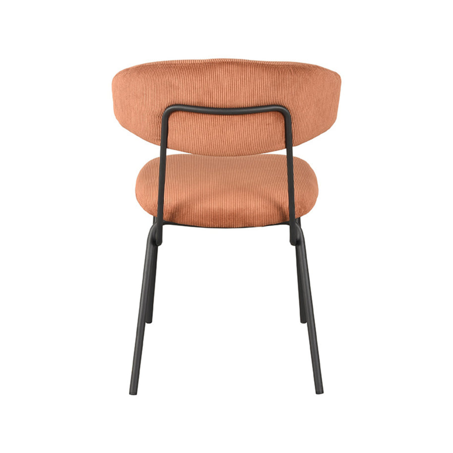 LABEL51 Eetkamerstoelen Zack - Rust - Ribcord - Zwart Metalen Frame